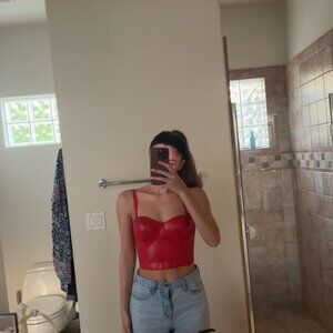 Red Corset Bustier Top - Unknown Brand